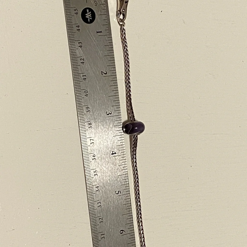 Trollbeads Sterling Bracelet+ Clasp + Glass Bead L 7.5” - Picture 5 of 8